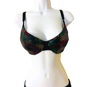 Women's 38C Rainbow Sparkle Rave Festival Bra